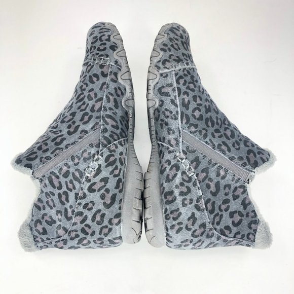 Skechers Earthy Chic Suede Biker Ankle Boots, Grey Leopard, Women's 8.5 Wide - Picture 5 of 8